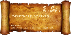 Rozenzweig Szilvia névjegykártya